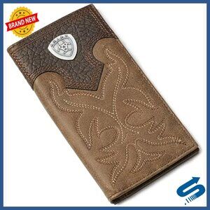 Men's Top Grain Leather Wallet with 17 Pockets and ID Window